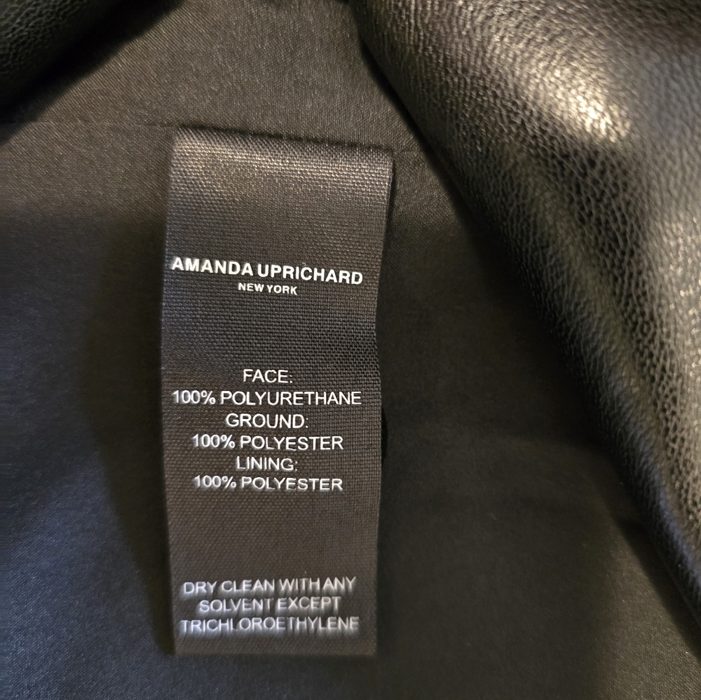 NEW Amanda Uprichard Black Soft Faux Leather "Grady" Jacket/Blazer - Sz Medium - Picture 12 of 12